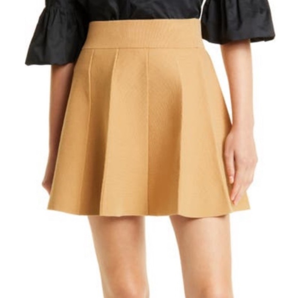 Club Monaco Tan Knit Pleated Skirt – XS